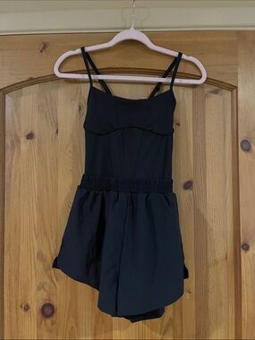 PINK Victoria's Secret Black Sleeveless One-Piece Romper with Skirted Shorts